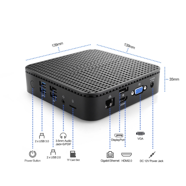 N4100V - Fanless Gemini Lake 4K Mini Digital Signage